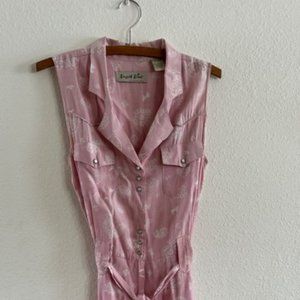 Vintage Pink Button Up Cowgirl Dress